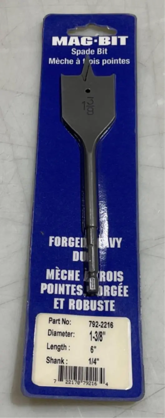 Mag-Bit 792-2216 1-3/8" X 6" Flat Spade Drill Bit For Wood 1