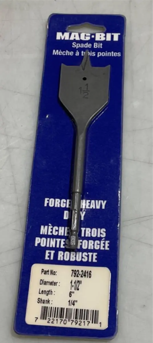 Mag-Bit 792-2416 Spade Bit – 1-1/2" Diameter, 6" Length, Wood Boring 1