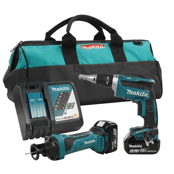 Makita Dlx2089M 18V Lxt Drywall Professional Kit – 4.0 Ah Battery System 1