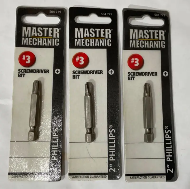 Master Mechanic #3 Phillips Screwdriver Bit — 2-Inch, 3-Pack 1