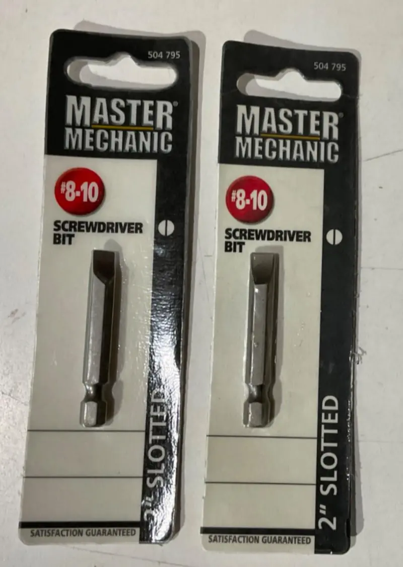 Master Mechanic #8-10 Slotted Screwdriver Bit — 2-Inch, 2-Pack 1