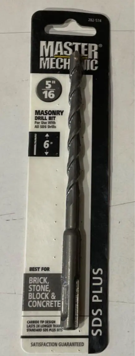 Master Mechanic Sds Plus Masonry Drill Bit — 5/16", 6", Carbide Tip 1