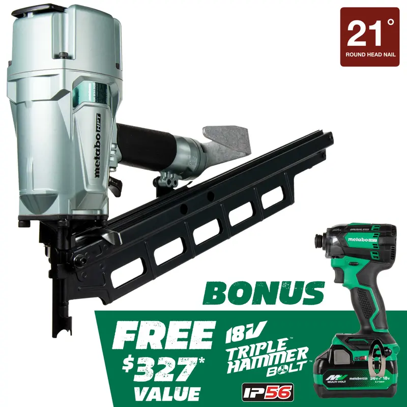Metabo Hpt Knr83A5Sm Framing Nailer And Impact Driver Professional Kit 1