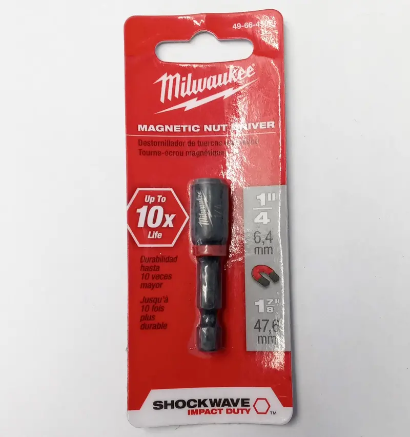 Milwaukee 1/4" X 1-7/8" Magnetic Nut Driver – Ergonomic Grip & Strong Hold 1
