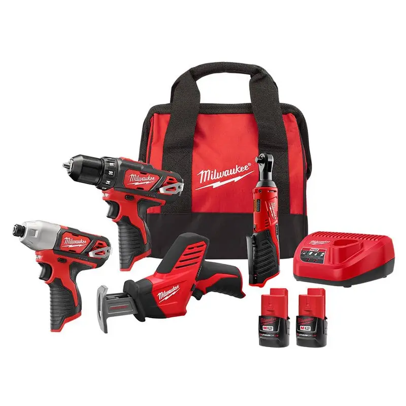 Milwaukee 2497-24B M12 4-Tool Cordless Combo Kit 1