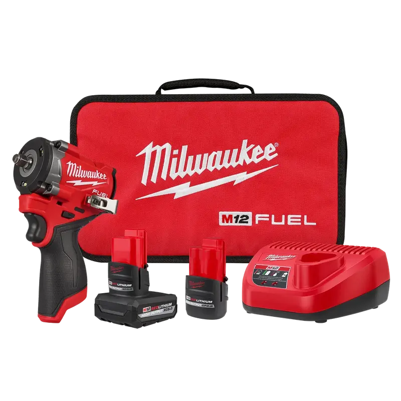 Milwaukee 2562-22 M12 Fuel Stubby 3/8" Impact Wrench Kit With Battery & Charger 1
