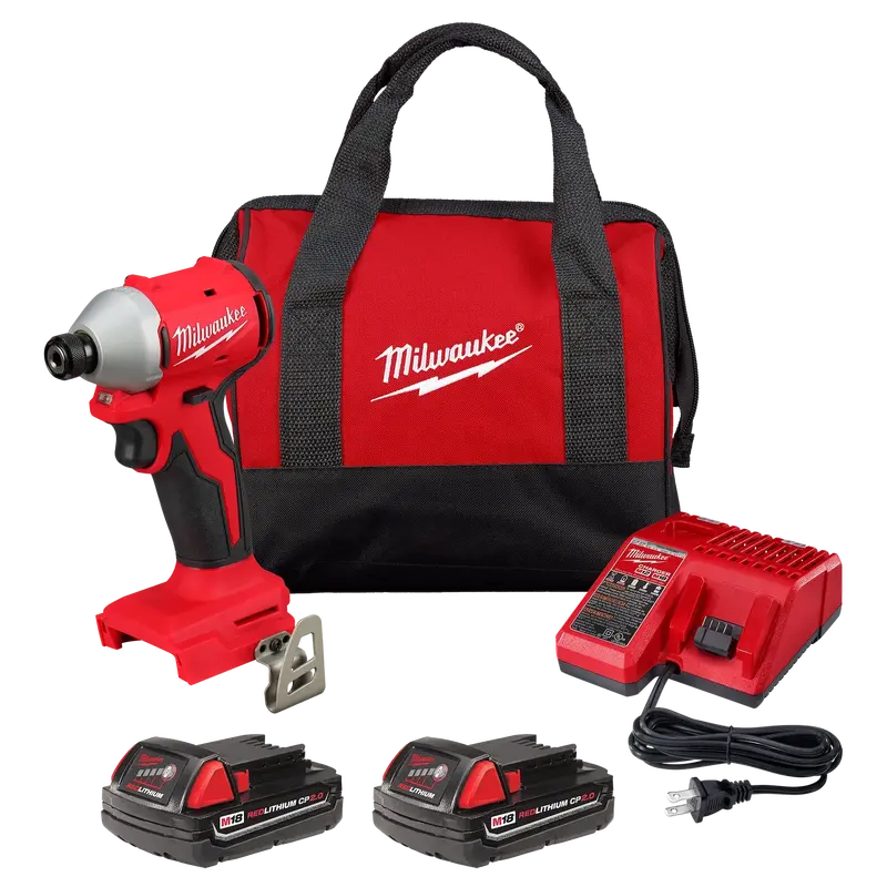 Milwaukee 3650-22Ct M18 Compact Brushless 1/4" Hex Impact Driver Kit 1