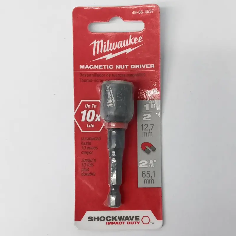 Milwaukee 49-66-4537 Magnetic Nut Driver – 1/2" Hex, 2-9/16" Length 1