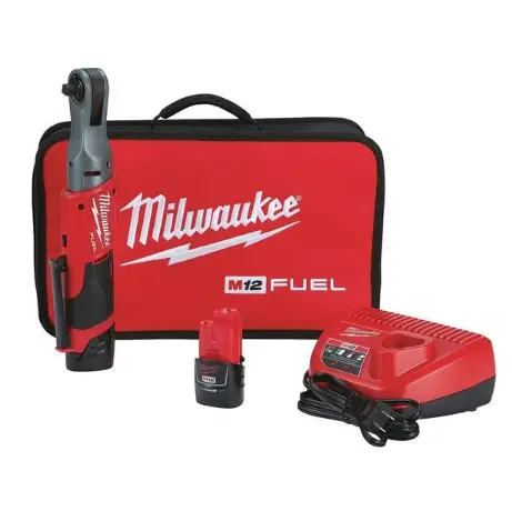 Milwaukee M12 Fuel 3/8" Ratchet Kit With Battery & Charger (2557-22) 1