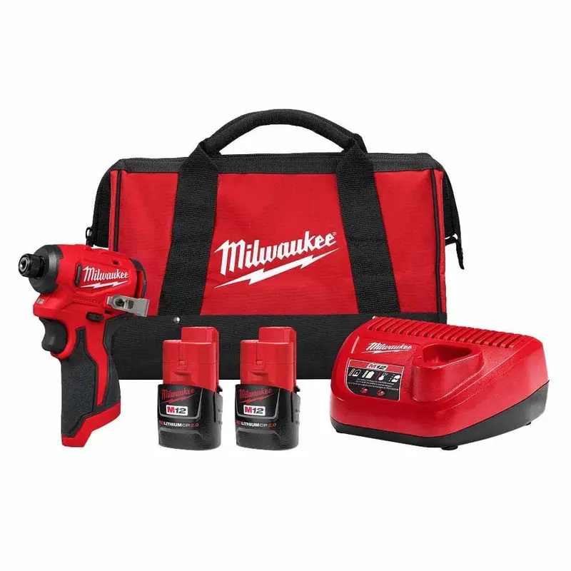 Milwaukee M12 Subcompact Brushless 1/4" Hex Impact Driver Kit 1