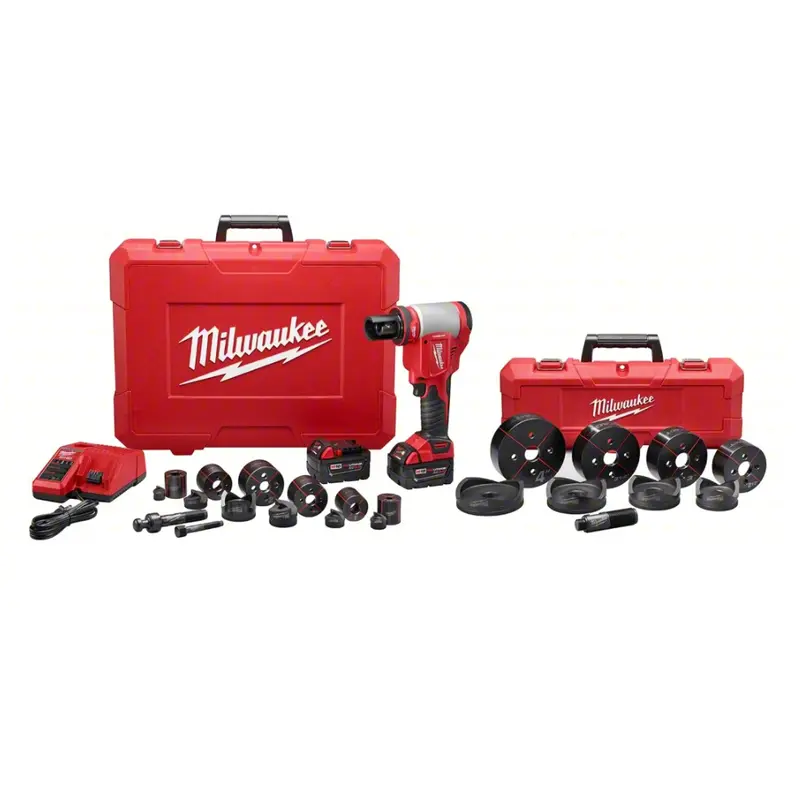 Milwaukee M18 Force Logic 6-Ton Knockout Tool Kit – 1/2" To 4" (2677-23) 1
