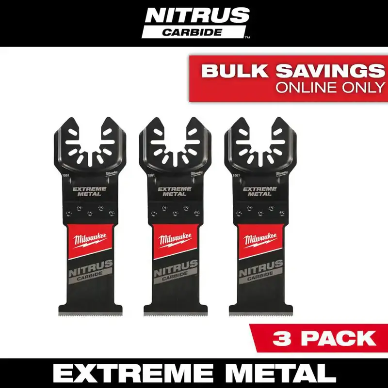 Milwaukee Nitrus Carbide Extreme Multi-Tool Blade – Universal Open-Lok Metal-Cutting Blade (3-Pack) 1