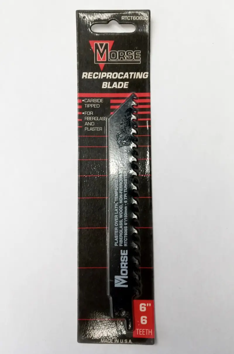 Morse Reciprocating Saw Blade – 6" × 6 Tpi, Tungsten Carbide-Tipped, Rtct606Sc 1