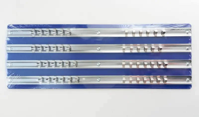 Name Brand Blue Socket Organizer Tray — 1/4" Drive, 4-Rail Design, Holds 50 Sockets 1