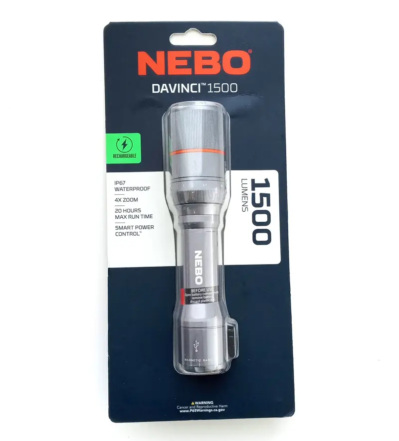 Nebo Davinci 1500 Rechargeable Aluminum Led Flashlight – 1500 Lumens, High-Performance Beam 1