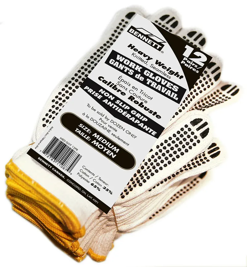 Non-Slip Knitted Work Gloves – 12-Pair Bulk Pack 1