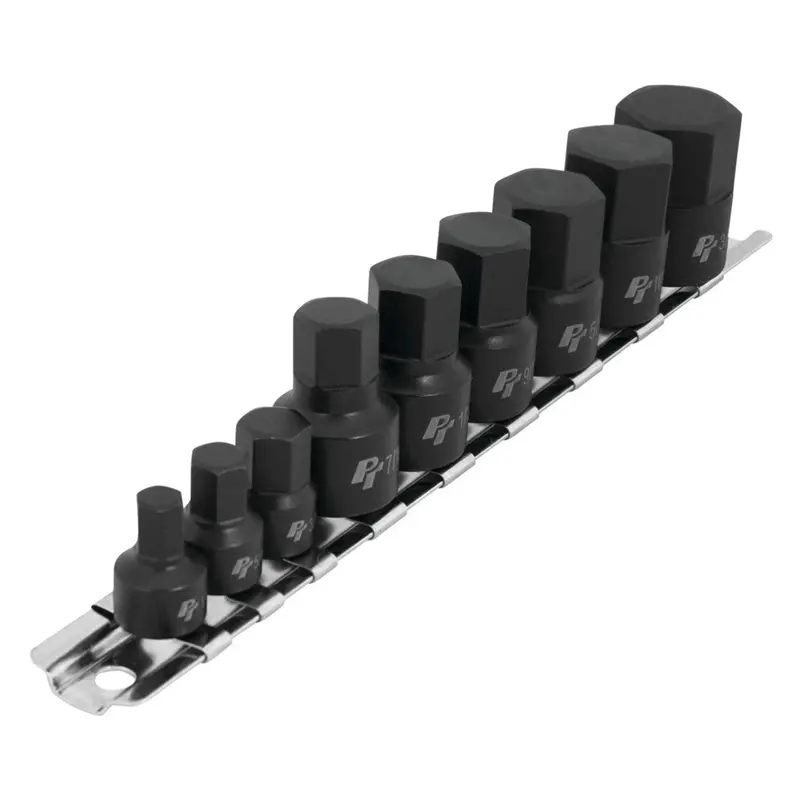 Performance Tool W38963 9-Piece Sae Hex Bit Impact Socket Set – Durable Impact-Grade Kit 1