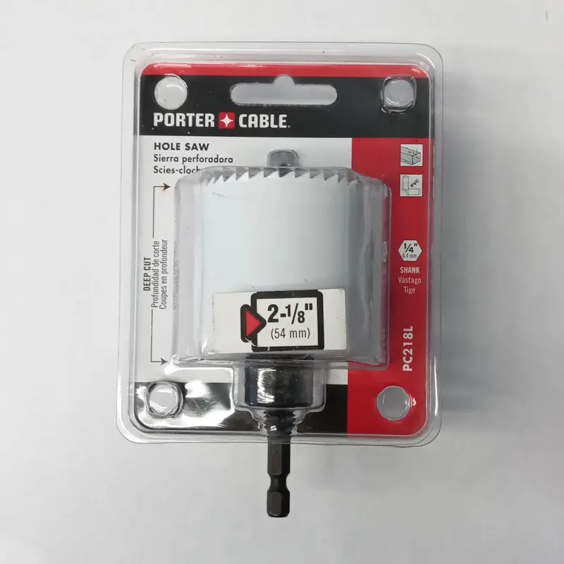 Porter-Cable Hole Saw Kit — 2-1/8" Diameter With Arbor, For Wood & Soft Materials (Model Pc218L) 1