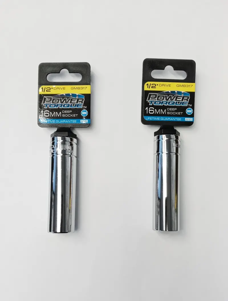Power Torque 16Mm Deep 6-Point Metric Socket – 1/2" Drive, 2-Pack 1