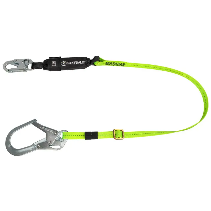Pro 4-To-6-Foot Adjustable Energy-Absorbing Lanyard With Rebar Hook 1