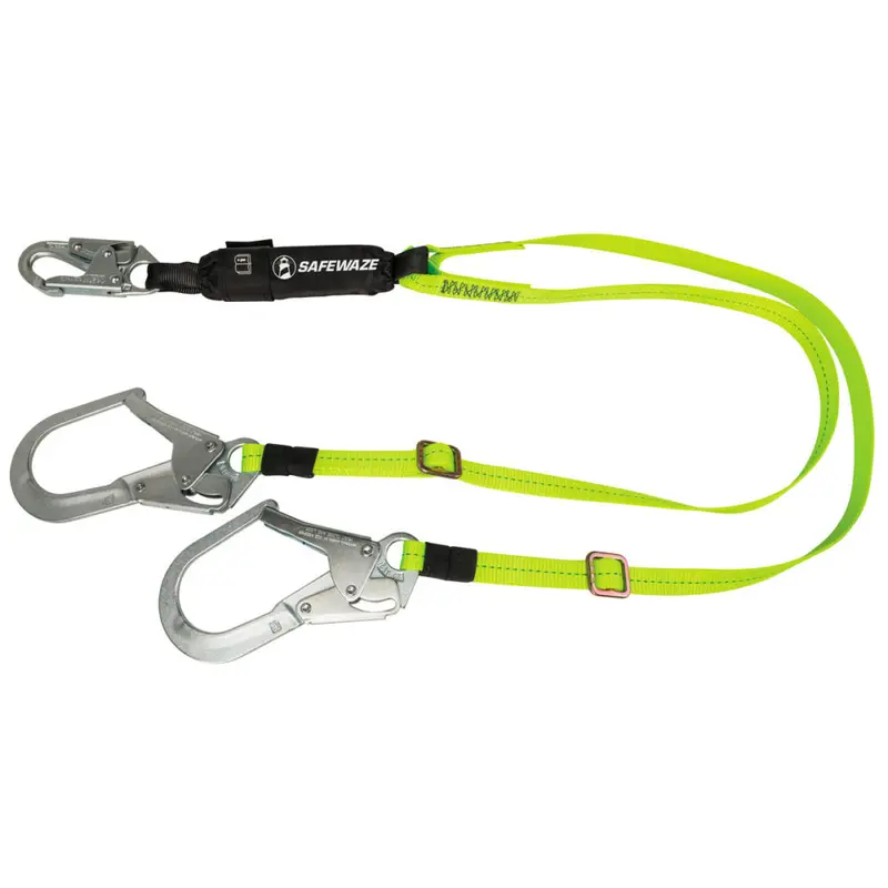 Pro 4-To-6-Foot Dual-Leg Adjustable Energy-Absorbing Lanyard With Rebar Hooks 1