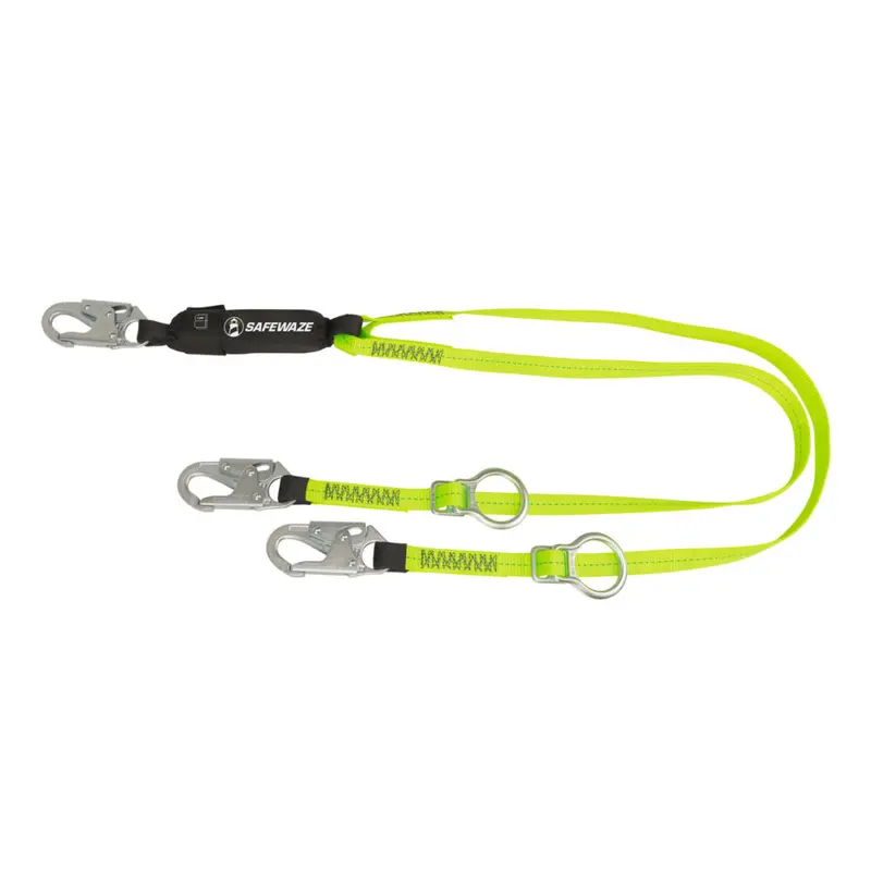 Pro 6-Foot Dual-Leg Adjustable-Tie Tie-Back Energy-Absorbing Lanyard With Ring 1