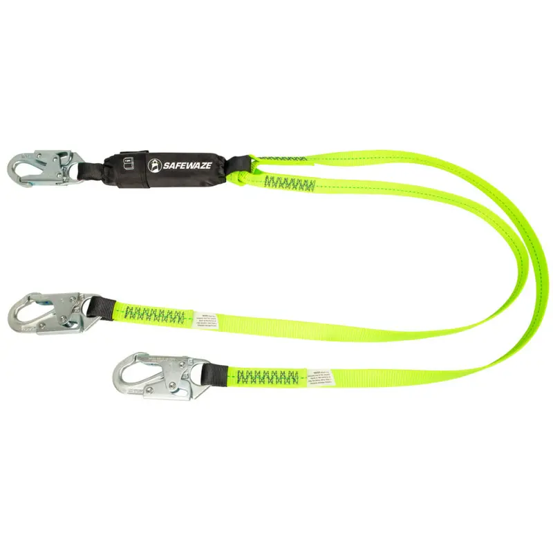 Pro 6-Foot Dual-Leg Energy-Absorbing Lanyard With Snap Hooks 1