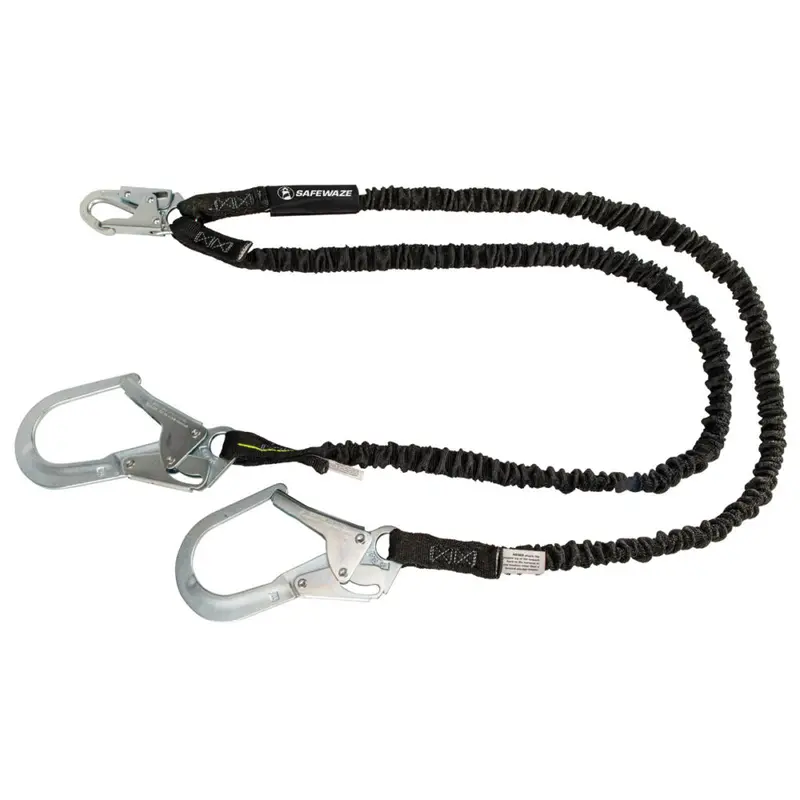 Pro 6-Foot Dual-Leg Internal Shock-Absorbing Lanyard With Rebar Hooks 1