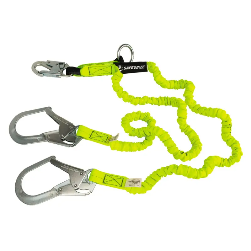 Pro 6-Foot Dual-Leg Stretch Energy-Absorbing Lanyard With O-Ring And Rebar Hooks 1