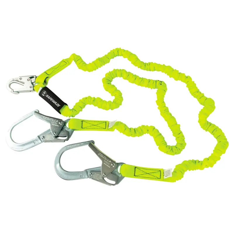 Pro 6-Foot Dual-Leg Stretch Energy-Absorbing Lanyard With Rebar Hooks 1