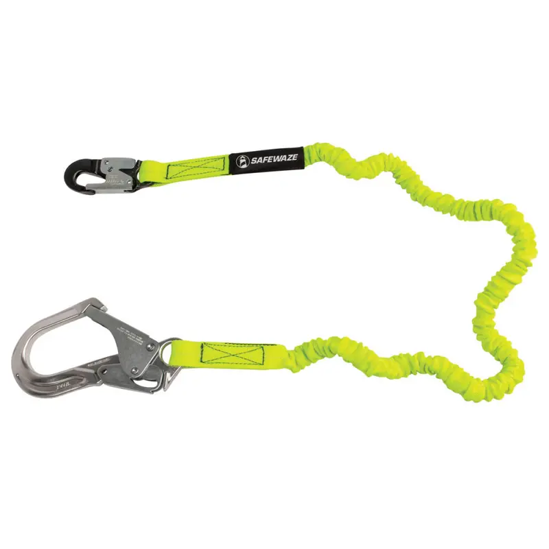 Pro 6-Foot Single-Leg Stretch Energy-Absorbing Lanyard With Aluminum Rebar Hook 1