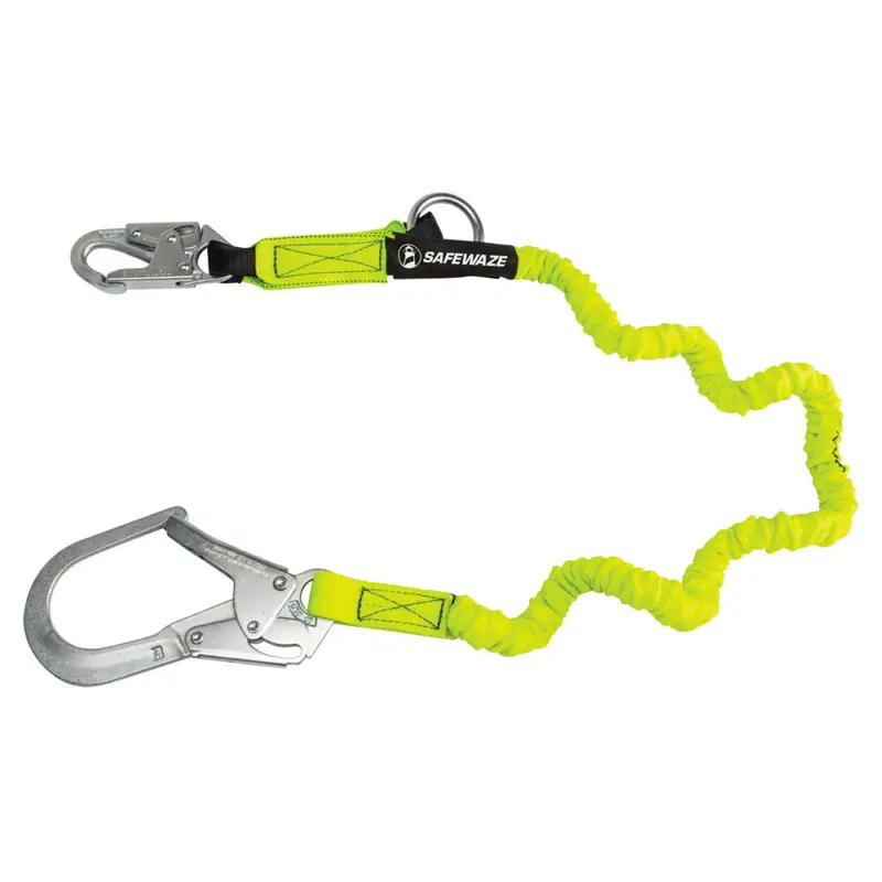 Pro 6-Foot Single-Leg Stretch Energy-Absorbing Lanyard With O-Ring And Rebar Hook 1