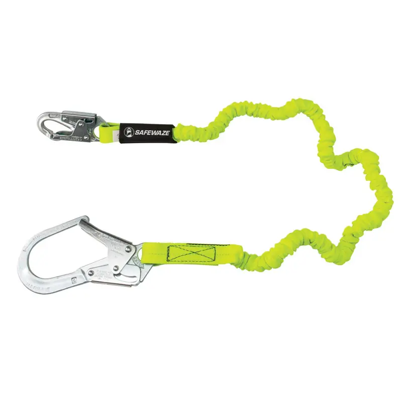 Pro 6-Foot Single-Leg Stretch Energy-Absorbing Lanyard With Rebar Hook 1