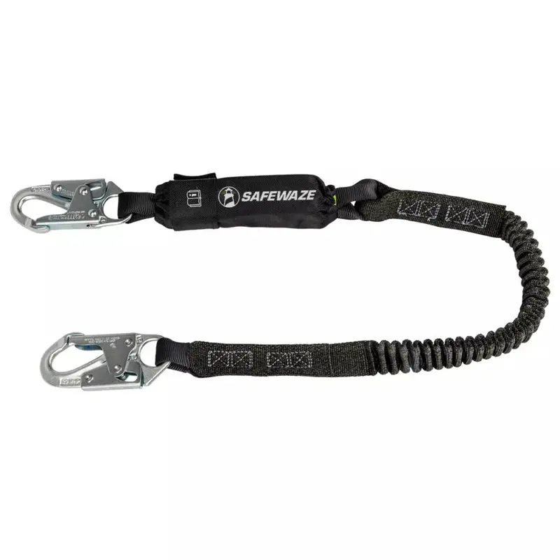 Pro 6-Foot Stretch Shock-Absorbing Lanyard With 12-Inch Free-Fall Limit And Snap Hook 1