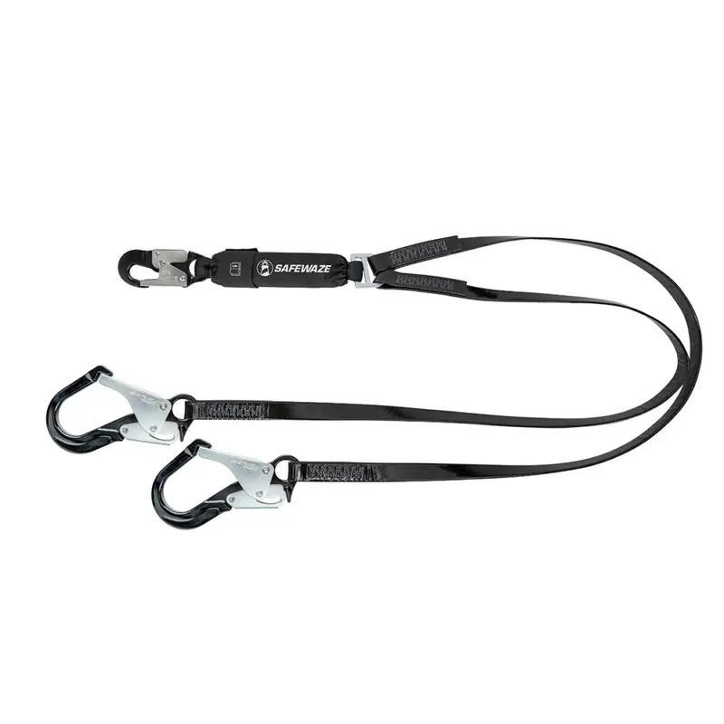 Pro-Shield 6-Foot Dual-Leg Energy-Absorbing Lanyard With Aluminum Rebar Hooks 1