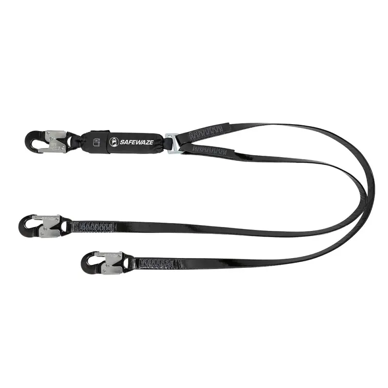 Pro-Shield 6-Foot Dual-Leg Energy-Absorbing Lanyard With Aluminum Snap Hooks 1