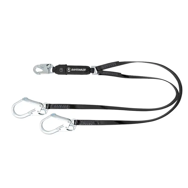 Pro-Shield 6-Foot Dual-Leg Energy-Absorbing Lanyard With Rebar Hooks 1