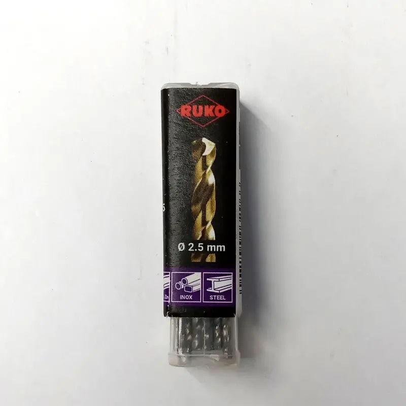 Ruko Din 338 Twist Drills – 2.5 Mm Hss-Co Alloy, 10-Piece Precision Set (215025) 1