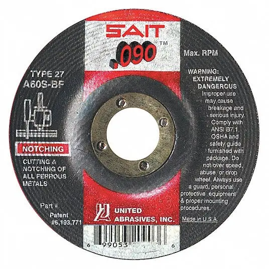 Sait 20903 By United Abrasives – 4-1/2" X 0.09" Thick-Gauge Cutting Disc 1