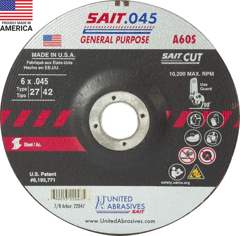 Sait 22047 By United Abrasives – 6" X 0.045" General-Purpose Angle Grinder Wheel 1