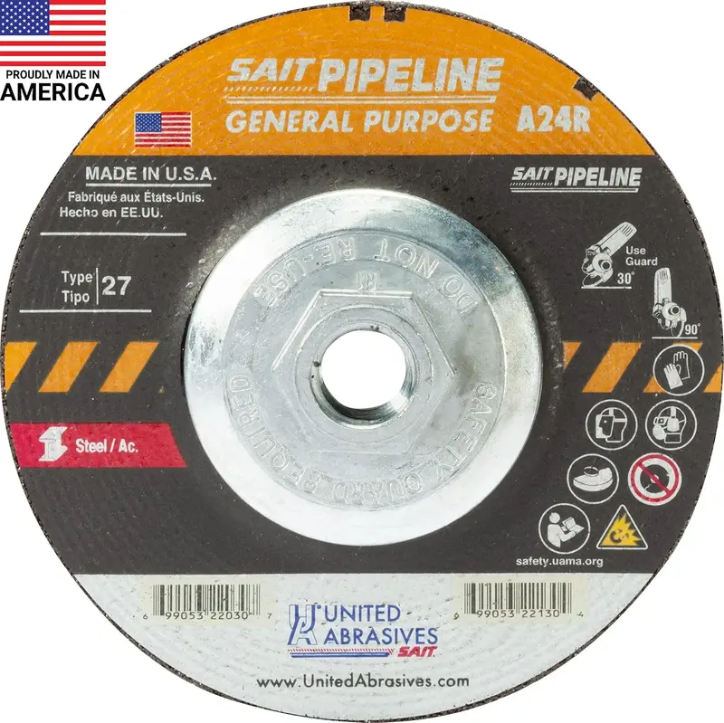 Sait 22052 By United Abrasives – 7" X 1/8" Pipeline-Focused Cutting Wheel 1