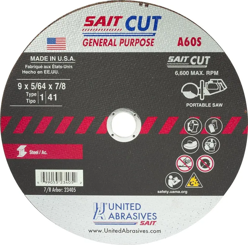 Sait 23405 By United Abrasives – 9" X 5/64" Portable Saw Blade For General Use 1