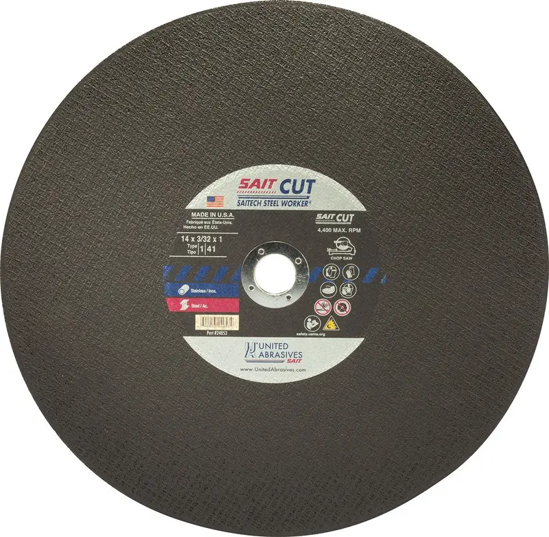 Saitech Steel Worker 14-Inch X 3/32-Inch Chop Saw Blade – United Abrasives 1
