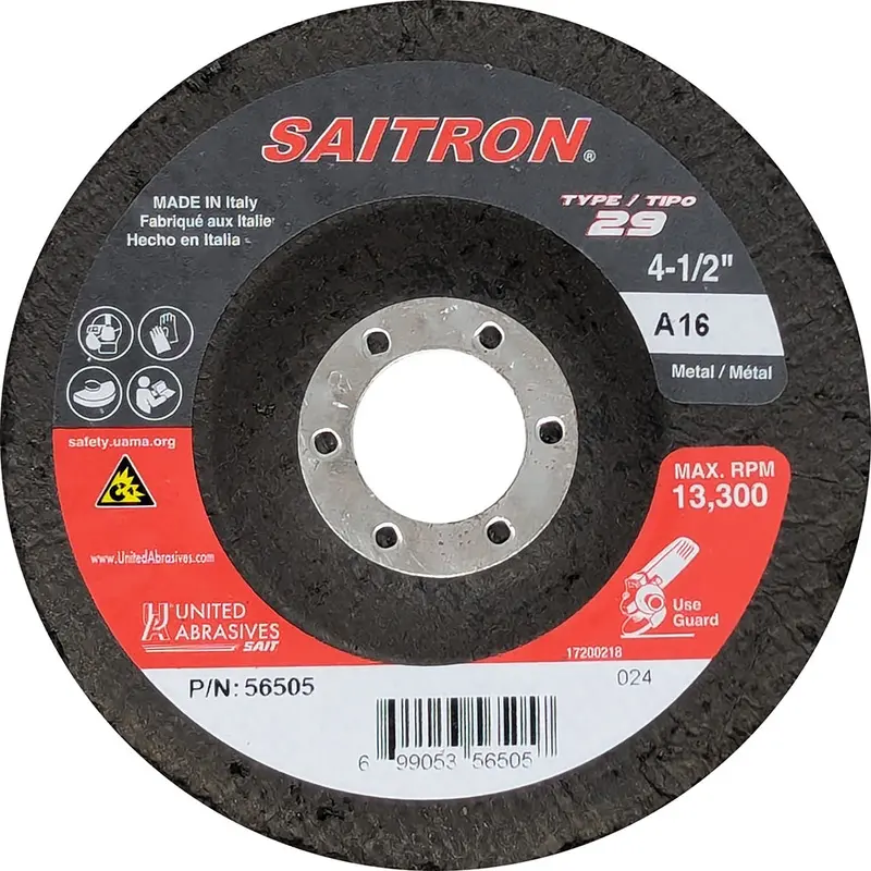 Saitron 4-1/2" Aggressive Grinding Wheel By United Abrasives (Model 56505) 1