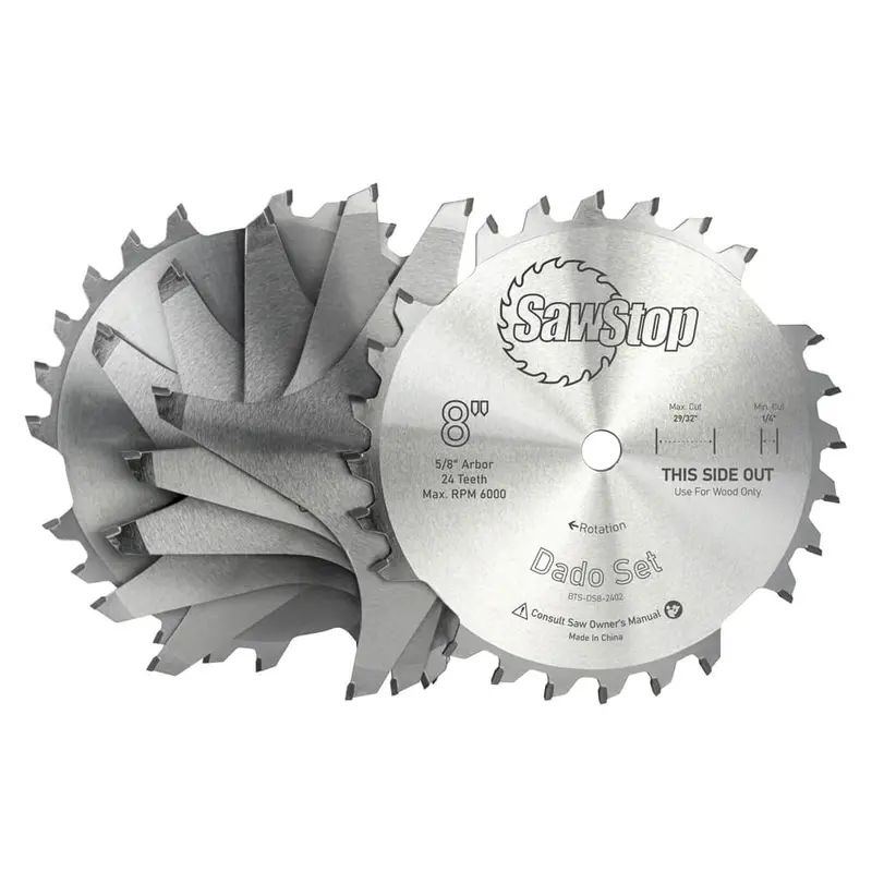 Sawstop Bts-Ds8-2402 Premium 8-Inch Dado Blade Set For Precision Stacked Cuts 1