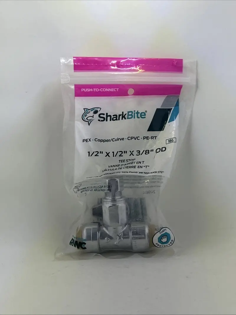 Sharkbite Compression Tee Stop Valve — 1/2" X 1/2" X 3/8", Brass (Ur24984A) 1