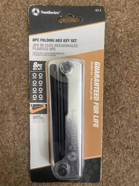 Southwire Hex-8 Folding Hex Key Set – 8-Piece Steel, 3/32" To 1/4" Range 1