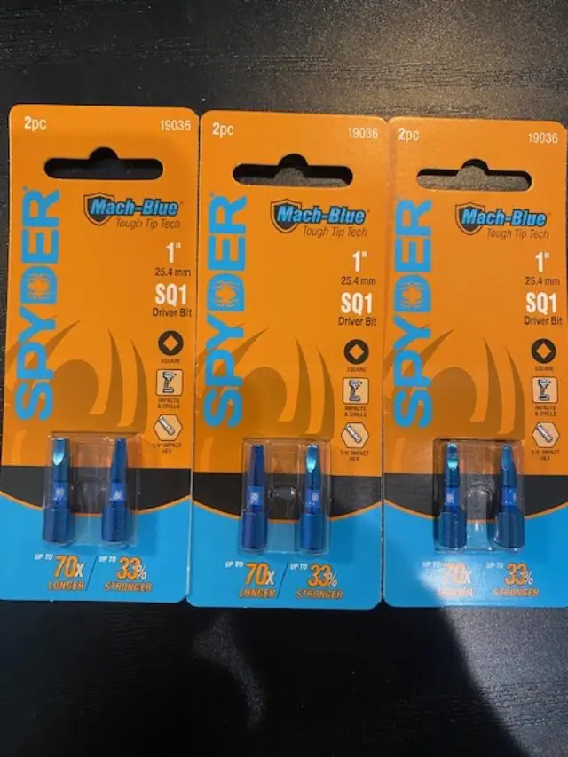 Spyder Sq1 Impact Driver Bit Set – 1-Inch Hex Shank, 3-Piece Durable Bit Pack 1