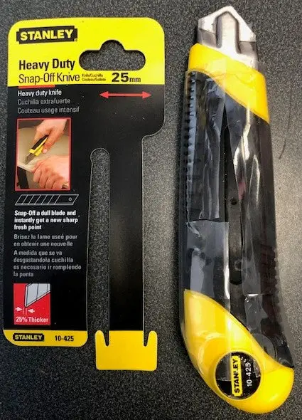 Stanley Heavy-Duty Snap-Off Utility Knife – 25 Mm Blade, Ergonomic Handle 1