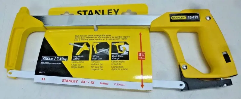 Stanley Professional 12-Inch High-Tension Heavy-Duty Hacksaw (Model 15-113) 1